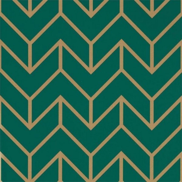 Carta da Parati Tessellation Teal-Gold 111985 - Harlequin