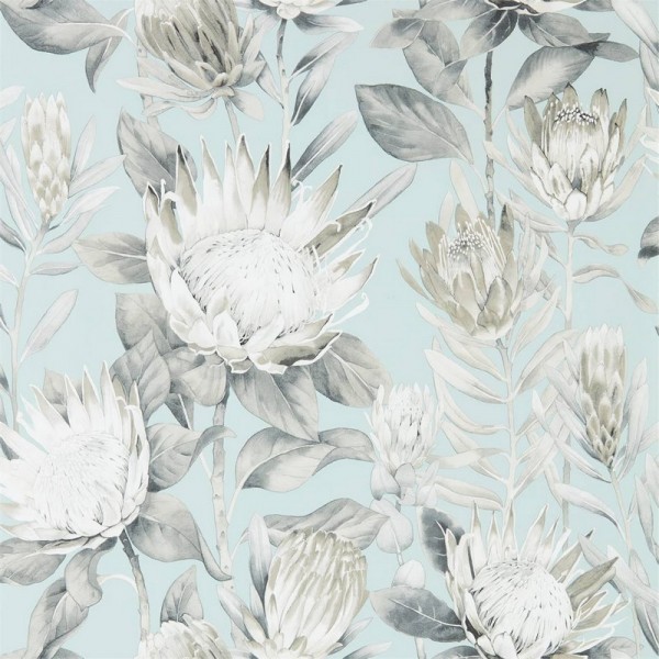 Wallpaper KING PROTEA DGLW216645 Aqua/Linen - Sanderson