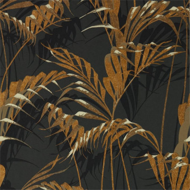 Papier peint PALM HOUSE DGLW216641 Charcoal/Gold - Sanderson