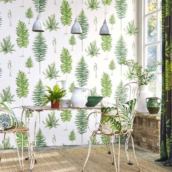 Wallpaper FERNERY DGLW216634 Botanical Green/Charcoal - Sanderson