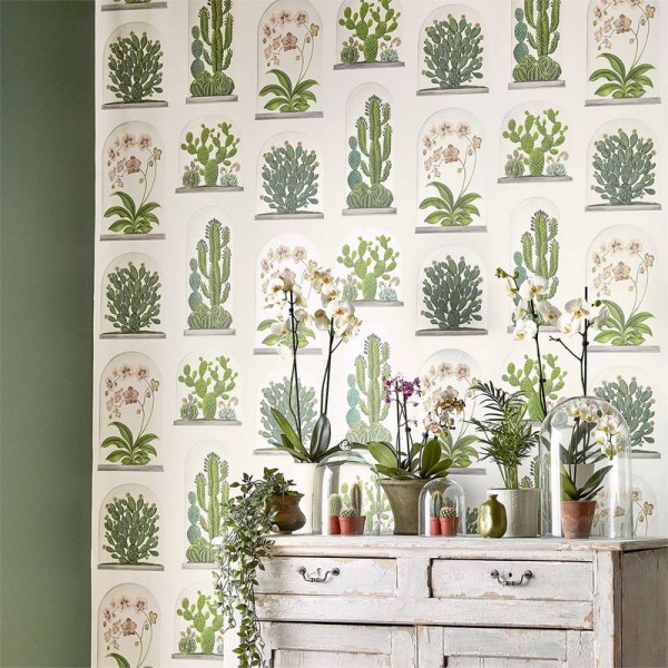 Wallpaper TERRARIUMS DGLW216655 Chalk/Green - Sanderson