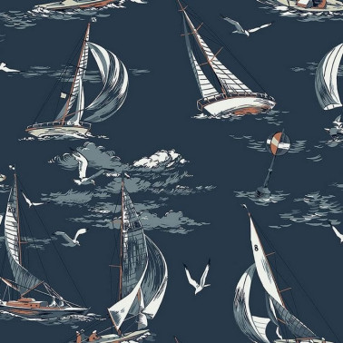 Wallpaper Sailboats 8853 - BORAS TAPETER