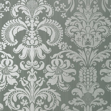 Wallpaper Ashley T89171 Metallic on Grey - THIBAUT