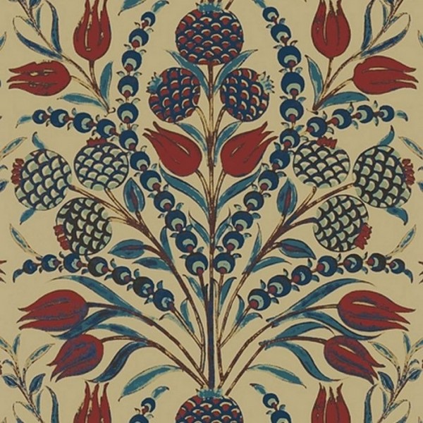 Wallpaper Corneila T72601 Red and Teal - THIBAUT