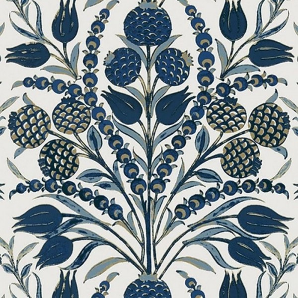 Wallpaper Corneila T72603 Navy - THIBAUT