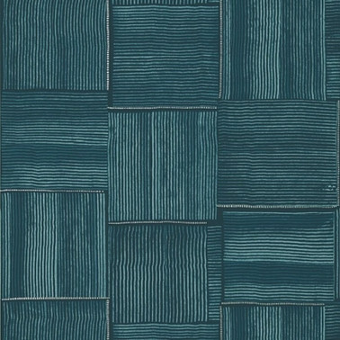 Wallpaper Hayworth T422 Turquoise and Blue - THIBAUT