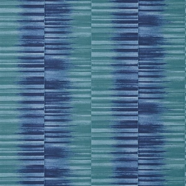 Papel de parede Mekong Stripe T10088 Turquoise and Navy - THIBAUT