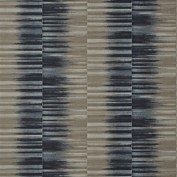 Papier peint Mekong Stripe T10089 Charcoal and Taupe - THIBAUT