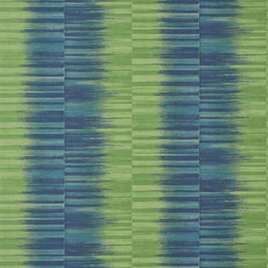 Wallpaper Mekong Stripe T10091 Green and Blue - THIBAUT