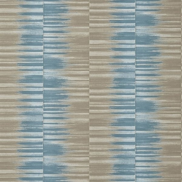 Carta da Parati Mekong Stripe T10092 Spa Blue and Beige - THIBAUT