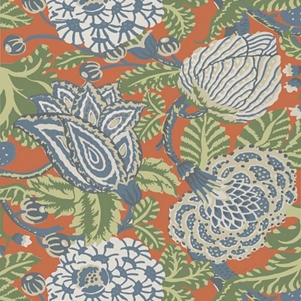 Papier peint Mitford T2945 Orange - THIBAUT