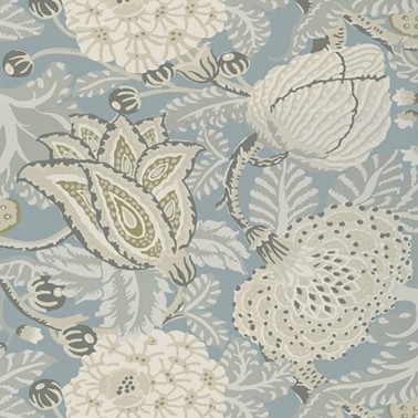 Wallpaper Mitford T2948 Aqua - THIBAUT