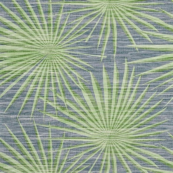 Wallpaper Palm Frond T10141 Navy and Green - THIBAUT