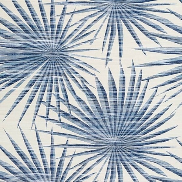 Tapete Palm Frond T10144 Navy and White - THIBAUT