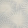 Palm Frond T10146 Metallic Silver on Beige