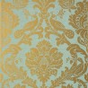 Papel de parede Passaro Damask T89141 Metallic Gold on Aqua - THIBAUT