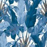 Carta da Parati Travelers Palm T10126 Navy and White - THIBAUT