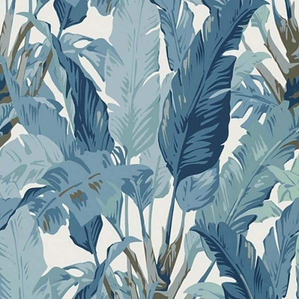 Papel Pintado Travelers Palm T10128 Spa Blue - THIBAUT