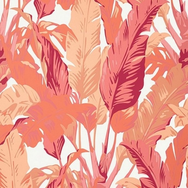 Papel Pintado Travelers Palm T10130 Pink and Coral - THIBAUT