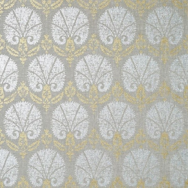 Papier peint Turkish Damask T72610 Metallic Gold and Silver - THIBAUT