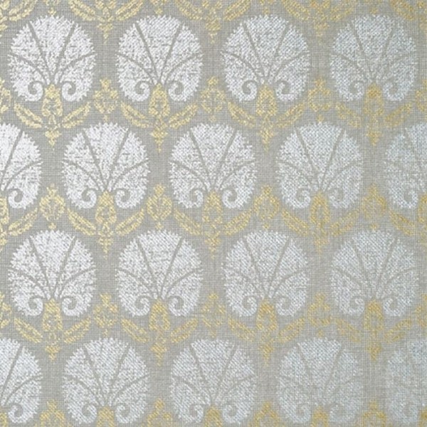 Papier peint Turkish Damask T72610 Metallic Gold and Silver - THIBAUT