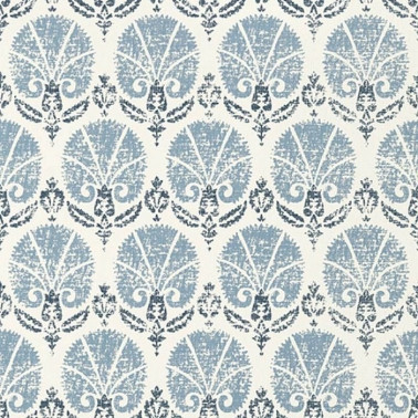 Papel de parede Turkish Damask T72611 Blue and White - THIBAUT