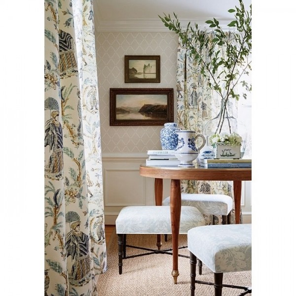 Wallpaper Pompton Trellis T72634 Navy - THIBAUT