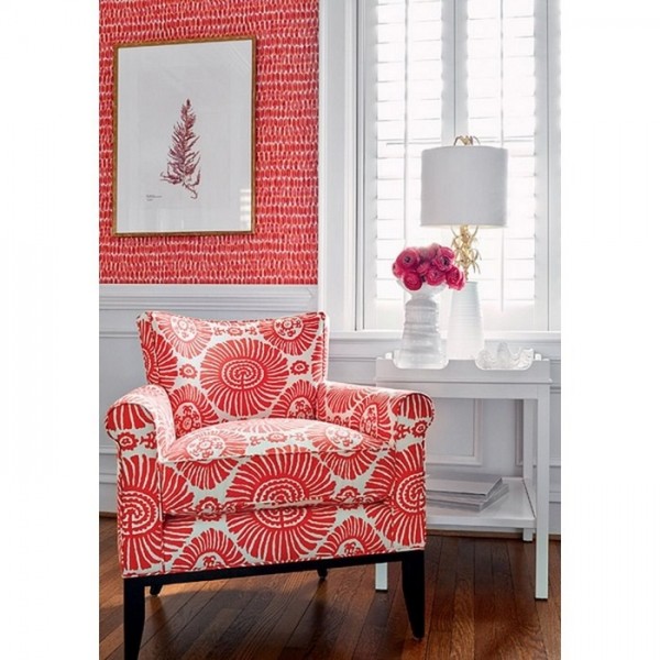 Papier peint Rain Water T10095 Coral - THIBAUT