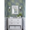 Wallpaper Palm Frond T10141 Navy and Green - THIBAUT