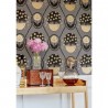 Papel Pintado Rene T2957 Metallic Gold on Charcoal - THIBAUT