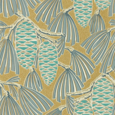 Papel de parede Foxley 112127 Kingfisher Gold - Harlequin