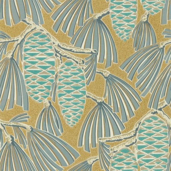 Papel de parede Foxley 112127 Kingfisher Gold - Harlequin