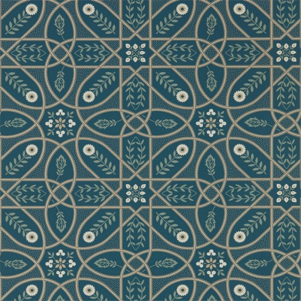 Papel de parede Brophy Trellis 216699 Deep Teal - MORRIS CO