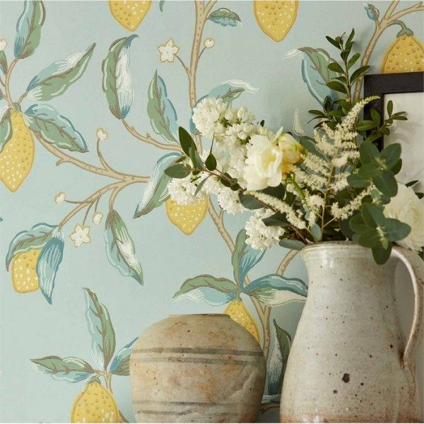 Wallpaper Lemon Tree 216673 Sage - MORRIS CO