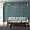 Papel de parede Brophy Trellis 216699 Deep Teal - MORRIS CO