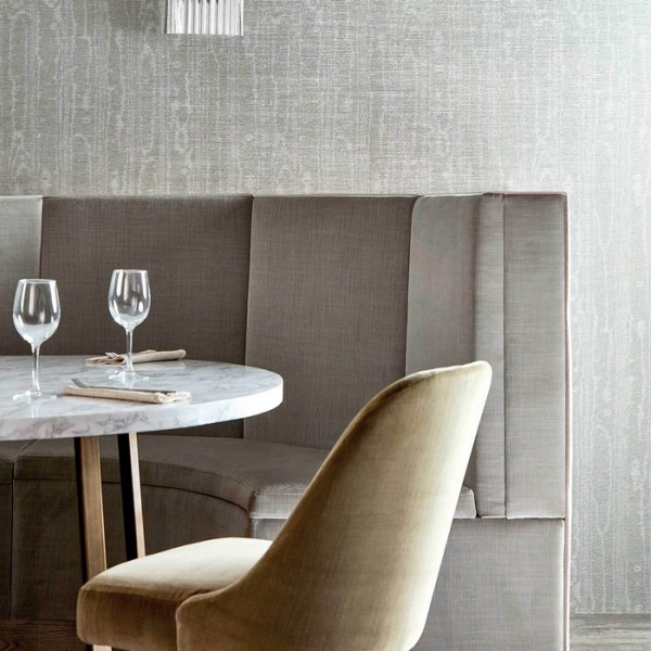 Papier peint Watered Silk 312916 Platinum Grey - ZOFFANY