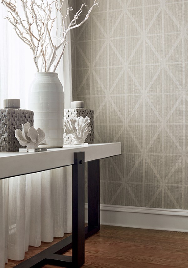 Wallpaper Cafe Weave Trellis T364 - THIBAUT