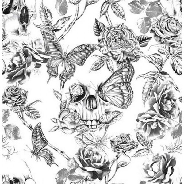 Papel de parede Skull Roses 104560 - GRAHAM & BROWM