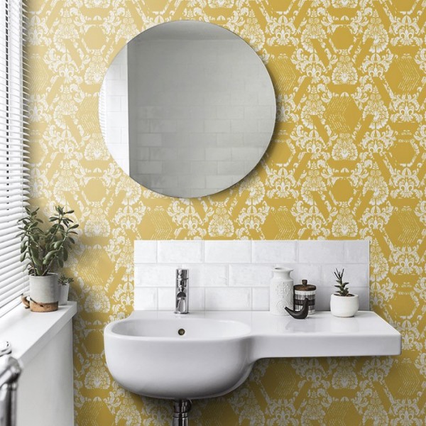 Papier gemalte Geo Damask 106446 - Ja. GRAHAM & BROWM