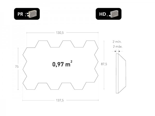 HEXAGONAL PR960 GRIS