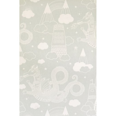 Papier peint Dragon Sky Grey 103-04 - MAJVILLAN