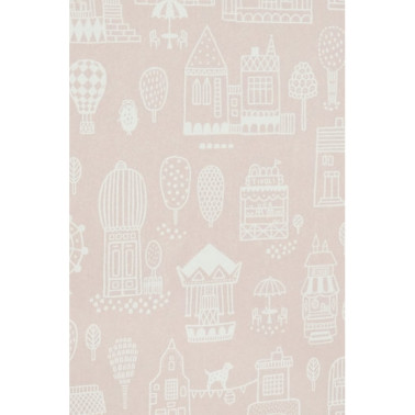 Papel de parede Small Town Dusty Pink 118-03 - MAJVILLAN