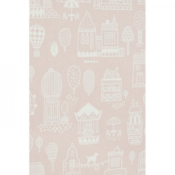 Papel de parede Small Town Dusty Pink 118-03 - MAJVILLAN