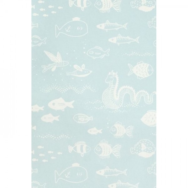 Papel de parede The Big Blue Dusty Turquoise 119-01 - MAJVILLAN