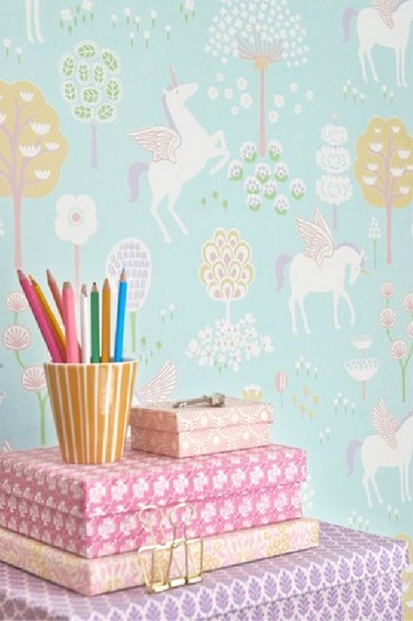 Papel Pintado True Unicorns Turquoise 116-02 - MAJVILLAN