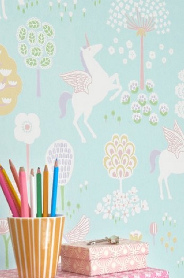 Papel Pintado True Unicorns Turquoise 116-02 - MAJVILLAN