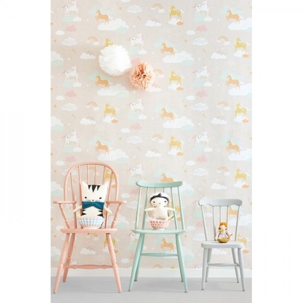 Wallpaper Rainbow Treasures Lovely Pastel Pink 129-03 - MAJVILLAN