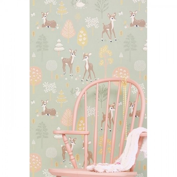 Papier peint Golden Woods Dusty Green 125-02 - MAJVILLAN