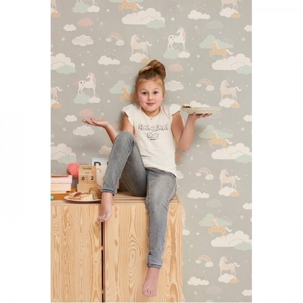 Wallpaper Rainbow Treasures Mud Grey 129-01 - MAJVILLAN