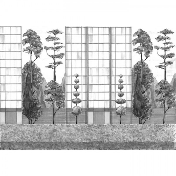 Papier peint Mural Urban Garden Black and White 8000077 - COORDONNE